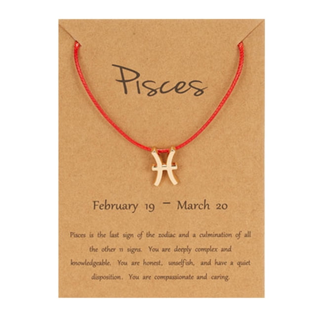 mtvxesu Bracelets Paper Card Twelve Nylon Rope Alloy Pendant Necklace Holiday Gift Sale