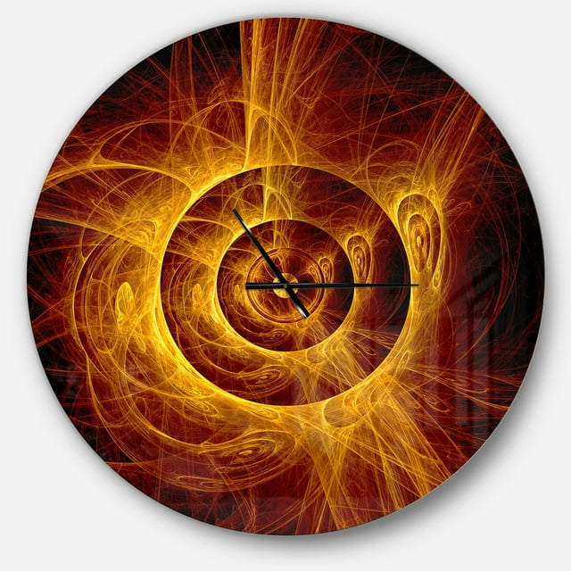 Designart 'The Flashing Yellow Flame ' Modern wall clock