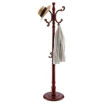 VEVOR Coat Rack Freestanding, Wooden Coats Rack Stand with Weighted Base & 11 Hooks, Free Standing Hall Coat Tree for Entryway, Bedroom, Living Room, Modern Clothes Hanger Stand for Coats, Hats, Bag