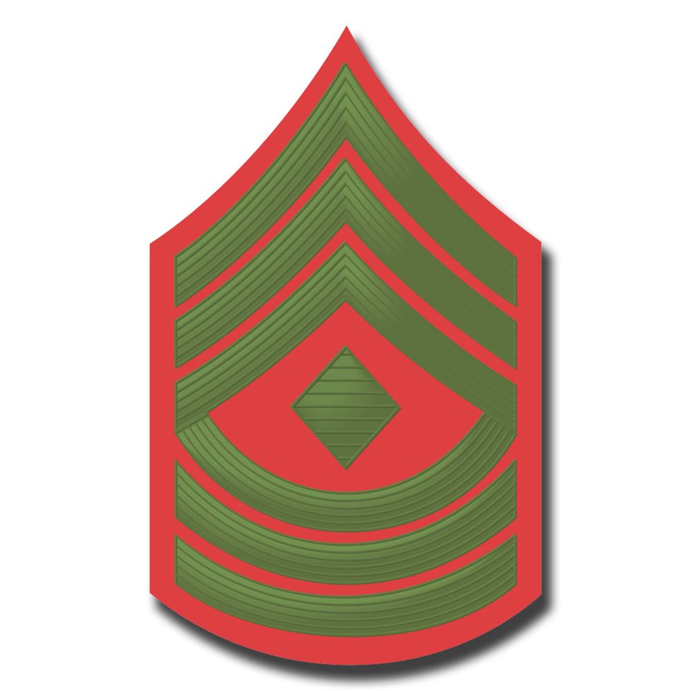 3.8 Inch USMC E-8 FIRST SERGEANT GREEN / RED CHEVRON DECAL - Walmart ...