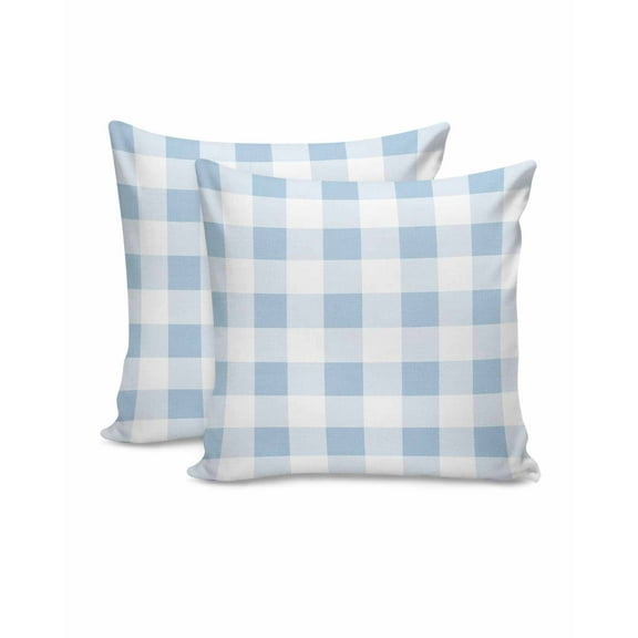 Throw Pillow Covers 20x20 Inch Set of 2 Blue Plaid Decorative Pillow Covers Spring Buffalo Watercolor Check Stripe Cushion Cover Pillowcase for Sofa Couch Bed Home Decor