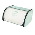 thumbnail image 4 of jifeng Iron Bread Box Bread Pastry Box Case with Roll Top Lid Kitchen Storage Container White Green S, 4 of 9