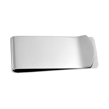 Basic Wide Strong Money Clip For Men Plain Engravable Credit Card Silver Tone Stainless