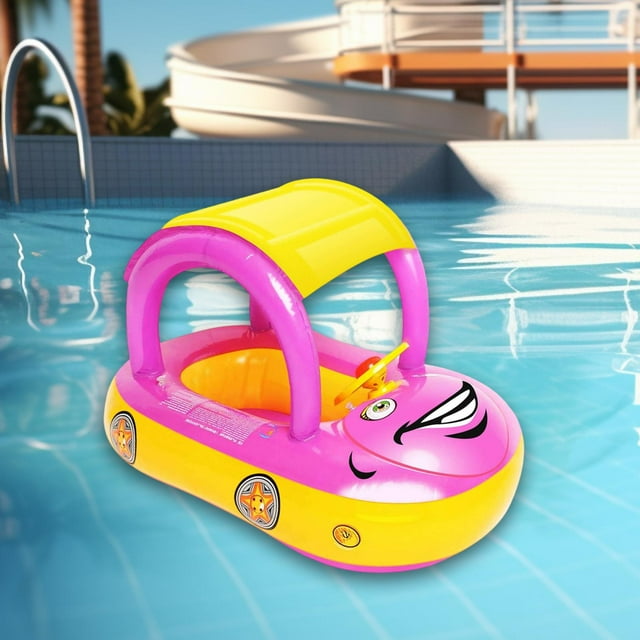 Flotador De Piscina Para Bebé Con Toldo, Bote De Natación Para Coche, Para Playa, Viajes, Fiestas Temáticas, Morado Púrpura