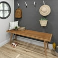 thumbnail image 4 of Plank+Beam Entryway Bench, Wooden End of Bed Bench for Bedroom, Hallway, Porch, 56.25”, Pecan, 4 of 5