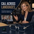 thumbnail image 5 of GenXenon AI Translator Glasses,Real-Time 164 Language Translation,Rimless Photochromic Smart Sunglasses,Bluetooth 6.0 Open-Ear Audio,Hands-Free Calling & Music for Men Women Work Travel, 5 of 11
