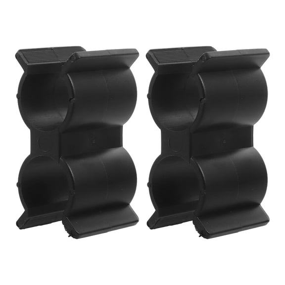 WEAVILUX Double Pipe Clamp Black 2Pcs 6.30X3.50X2.60Cm