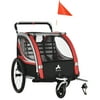Aosom 2-in-1 Child Bike Traile Baby Stroller with Brake Storage Bag Reflectors