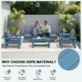 thumbnail image 5 of SERWALL Outdoor Patio Furniture Set, 7-Piece HDPE Outdoor Sofa Set Patio Conversation Set, Blue Frame with Grey Cushions, 5 of 7