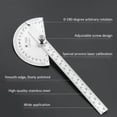 thumbnail image 3 of Amdohai Stainless Steel 180 Degree Protractor Angle Finder Rotary Woodworking Measuring Ruler Craftsman Tool, 3 of 7