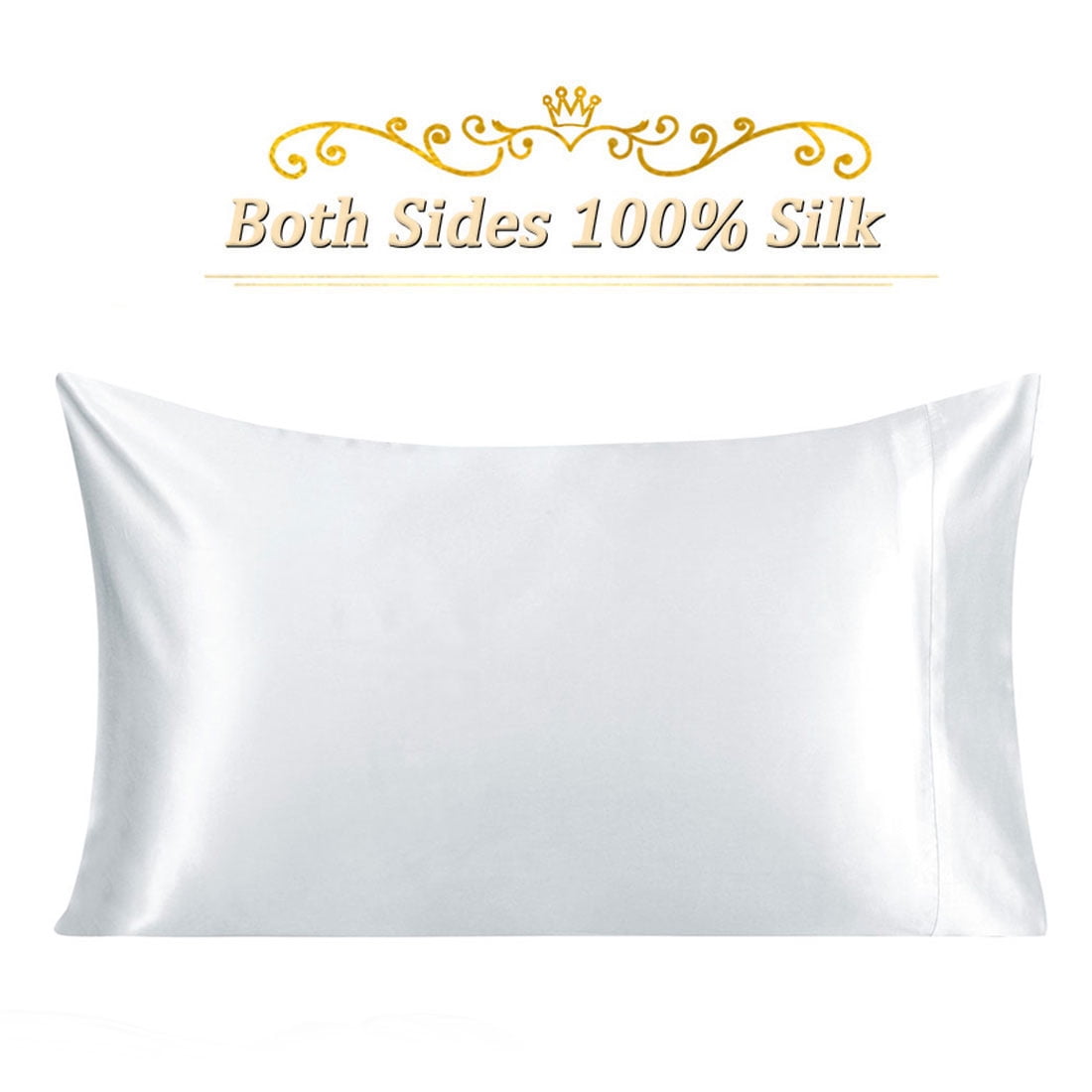 PiccoCasa 1Pc 19 Momme Mulberry Silk Pillowcases, Silver Gray Queen/20"x30"