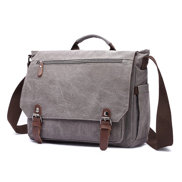 Bolso de mensajero para hombre, maletín Vintage de lona a la moda, maletín de negocios