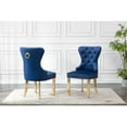 thumbnail image 2 of Double Tufted Navy Blue Velvet Side Chairs with Gold Stainless Steel Legs, 2 of 2