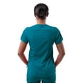 thumbnail image 2 of Adar Pro Scrubs For Women - Modern V-Neck Scrub Top - P7002 - Caribbean Blue - 2X, 2 of 7