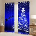 thumbnail image 2 of Feelyou Christmas Tree Kids Curtains Pack of 2 (42x84 Each), Magic Jungle Reindeer Curtains Blackout, Glitter Xmas Stars Print Bedroom Curtains, Window Curtains Decor, 2 of 6