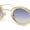 Gold - Navy, variant on Oval Art Deco Geometric Design Metal Rim Retro Sunglasses Gold - Purple