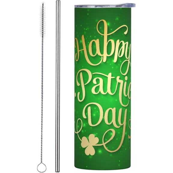 St Patricks Day Gifts Tumbler 20 oz Irish Stainless Steel Insulated Cup,Irish Shamrocks Coffee Mug Insulated Tumbler for Hot Cold Ice, clover cups 6