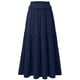 thumbnail image 1 of TaTaai Women's Spring Summer Casual Skirt Solid Color Elastic Waist with Pockets Pleated Ankle Length Long Maxi Skirt Soft Stretchy Gift, 1 of 2