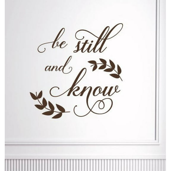 Religious Wall Decor Be Still and Know Bible Wall Decals Art Sticker 23x23-Inch Chocolate Brown