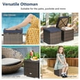 thumbnail image 6 of Costway 2PCS Patio Rattan Ottomans Seat Side Table Storage Box Footstool W/Cushions Navy, 6 of 9