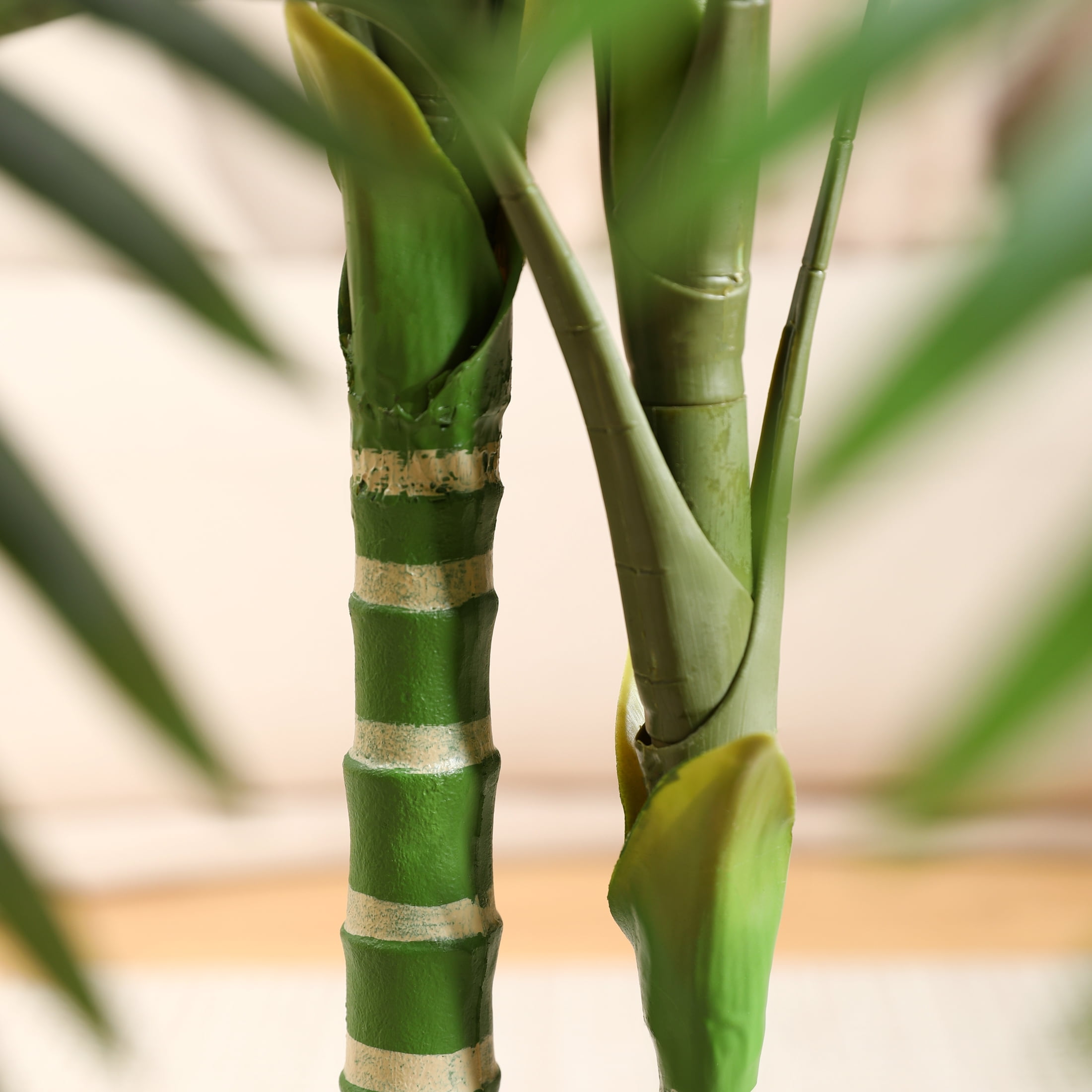 Artificial Golden Cane Palm Plants 5 Feet Fake Tree for Home Decor Indoor Outdoor Faux Areca Palm Tree in Pot for Home Office Perfect Housewarming Gift,Set of 1