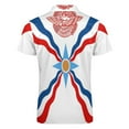 thumbnail image 5 of Assyrian Flag Men Zipper T-shirt Summer Casual Short Sleeve T-shirt Top, 5 of 7