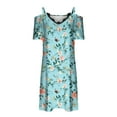 thumbnail image 5 of SMihono Robes Bohèmes d'Été pour Femmes Grande Taille Décontractées Amples d'Été Imprimées à Manches Courtes Robe de Plage Robes, 5 of 5