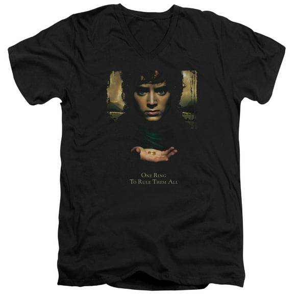 Lord of the Rings Frodo One Ring S/S Adult V-Neck Black