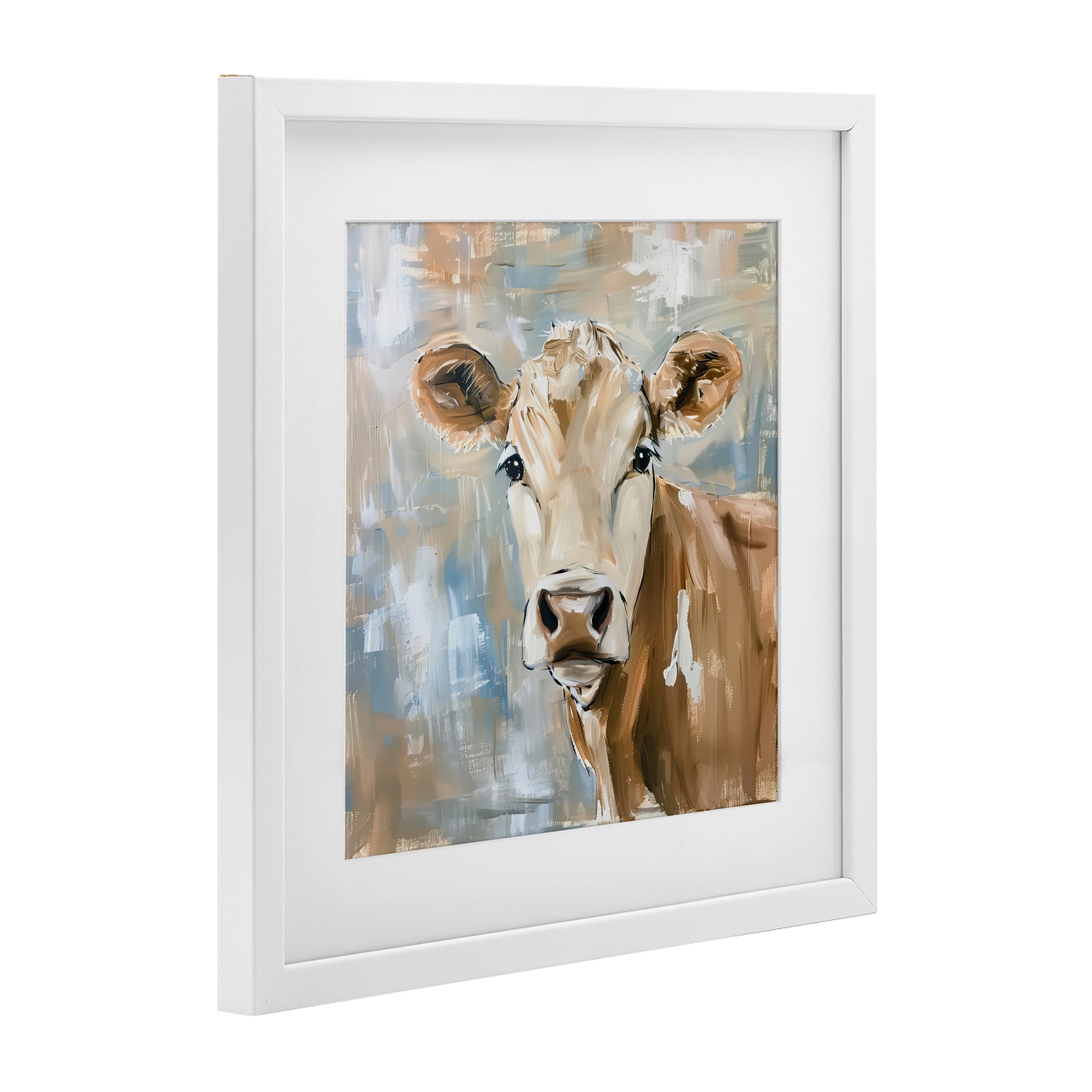 Stupell Industries The Brown Cow Abstract White Framed Print Under Glass, design by Tina LeCour