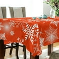 thumbnail image 3 of SKYSONIC Christmas Snowflake Tablecloth Waterproof Washable Polyester Square Table Cover Durable Tablecloth for Kitchen Dining Table Party Decor (60 X 108 Inch), 3 of 7