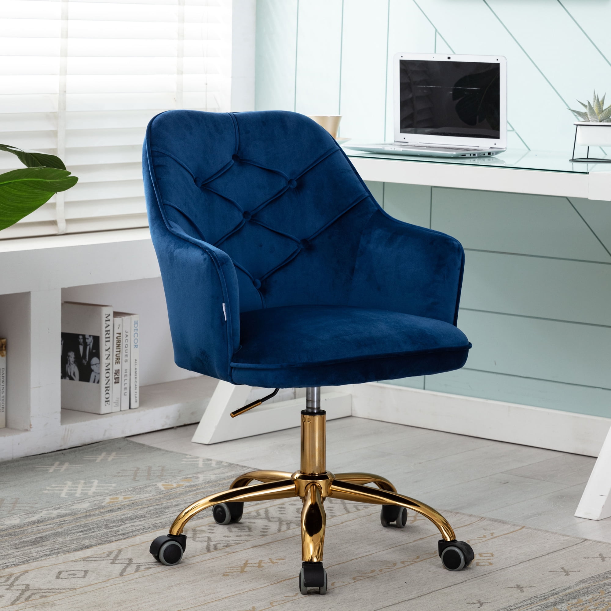 Accent Chair for Home Office, Modern Upholstered Office Chair with 360