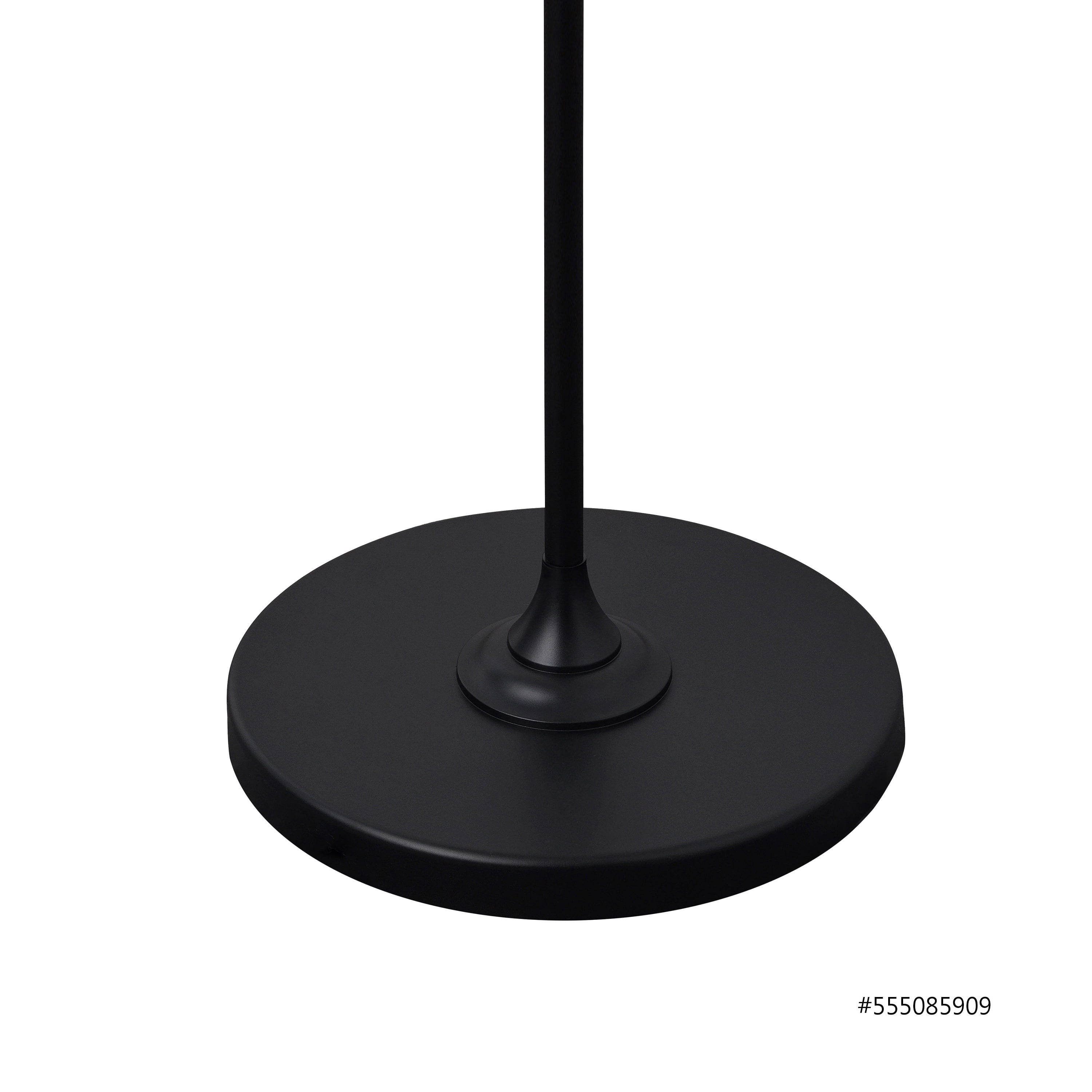 Mainstays 56.5 Inch Floor Lamp with White Fabric Shade, Black Finish, Modern Styling for Adult Use