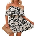 thumbnail image 3 of AMERTEER Femmes Bretelles Floral Robe Sans Manches V Cou A-Doublé Été Décontracté Rue Midi Plage Robe Robe Sundress, 3 of 6