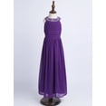 thumbnail image 6 of iEFiEL Girls Rhinestone Accent Wedding Bridesmaid Pageant Birthday Party Dress Purple 12, 6 of 7