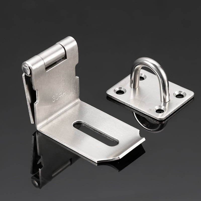id:985 ec 4a 31c New Lon0167 2pcs Home Featured Door Safety Stainless reliable efficacy Steel Latch Hasp Staple Lock Set