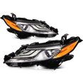 thumbnail image 2 of ECCPP LED Headlight Assembly Fit 2018-2022 for Toyota Camry XSE Black Housing Amber Reflector Pair Headlights 81150-06G30, 2 of 5