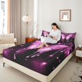 thumbnail image 4 of Homewish Glitter Pink Butterfly Bed Sheets for Teens, Valentines Day King Sheets, Modern Fashion Sequin Print Sheet Set, Breathable Home Decor, 4pcs, 4 of 7