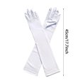 thumbnail image 3 of Long Elbow Gloves 18 inch Stretchy 1920s Opera Gloves Evening Party Dance for Women White, 3 of 5