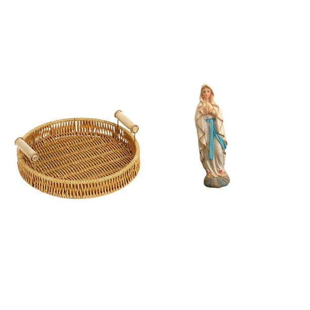 Cestas de almacenamiento,Cestas de almacenamiento de cocina tejidas con asas hechas a mano,Estatua de Lutero,Colección de estatuas y figuras religiosas,Figura de resina y Señora de Lutero