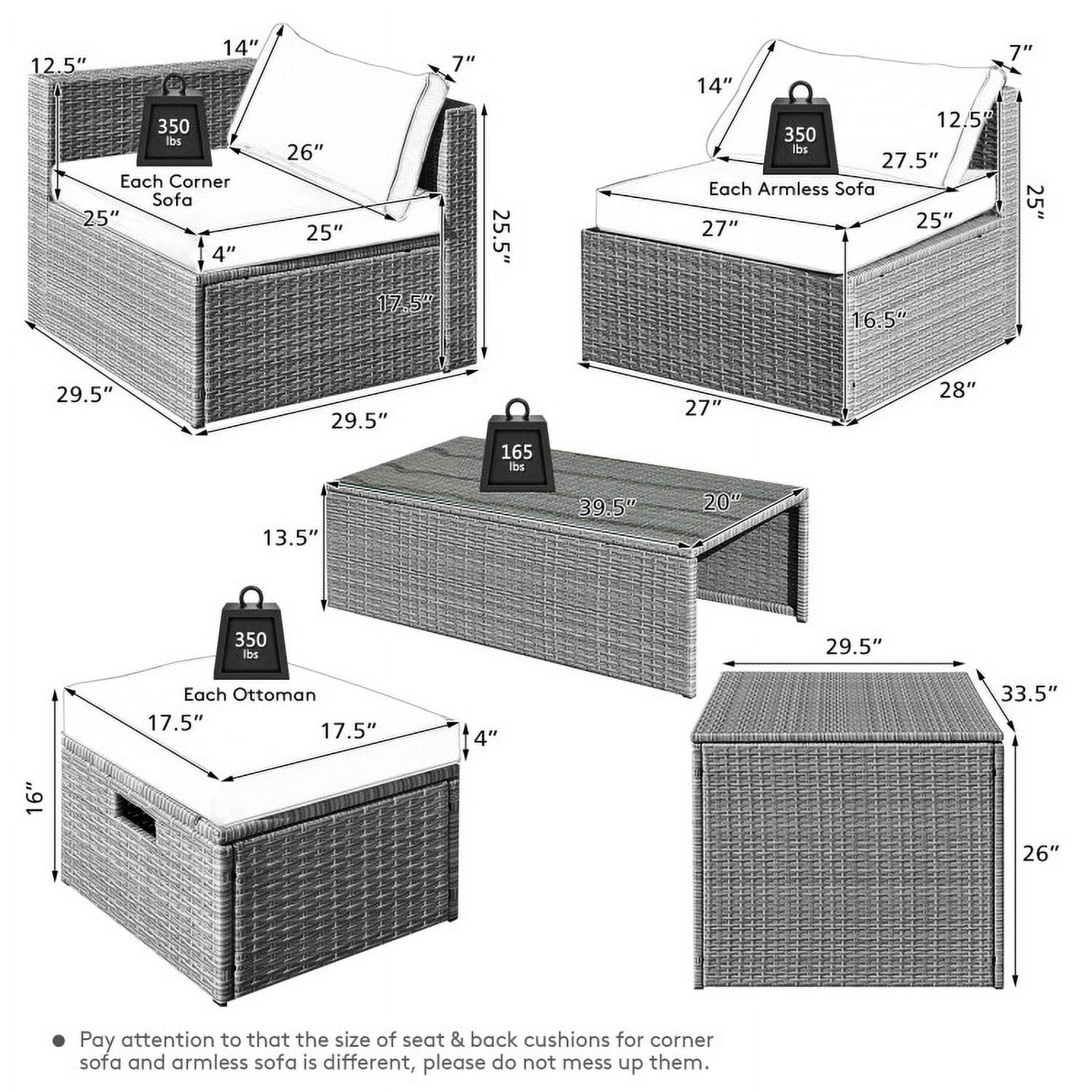 Aimee Lii 8 Pieces Patio Rattan Furniture Set with Storage Waterproof Cover and Cushion, Outdoor Patio Set, Red Aimee Lii 8 Pieces Patio Rattan Furniture Set with Storage Waterproof Cover and Cushion, Outdoor Patio Set, Red