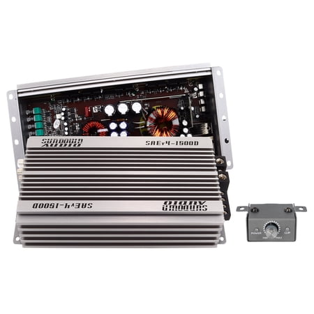 Sundown Audio SAEv4-1500D Monoblock Class D Car Amplifier with Wired Remote Control and Variable Phase Shift Black