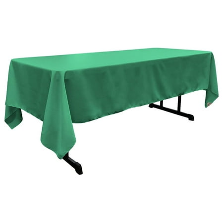 

Zhongpeng Polyester Poplin Washable Rectangular Tablecloth Stain and Wrinkle Resistant Table Cover 60x108 Fabric Table Cloth for Dinning Kitchen Party Holiday 60 by 108-Inch Jade