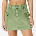 thumbnail image 6 of FRSASU Skirts for Women Summer Vacation Mini Skirt Trendy Clothes Elegant Denim Skirt Green XL(XL), 6 of 7