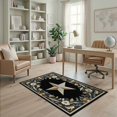 thumbnail image 2 of ODIKA 4'x6' Washable Area Rug Stain Resistant, Low Pile, Easy Care Texas Star Vintage Farmhouse Medallion With Rustic Cowboy Scroll for Dorm Room, Small Living, 2 of 7
