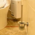 thumbnail image 2 of Escobilla de baño sin taladrar, portaescobillas, set de inodoro, escobilla de baño, portaescobillas, escobilla de baño con soporte para montaje en pared, incluye cepillo de repuesto, acero, 2 of 5