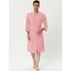 thumbnail image 2 of INSPIRE CHIC Albornoz tipo gofre para hombre, color sólido, ropa de dormir, mangas 3/4, kimono, bata de spa Rosa XS, 2 of 5
