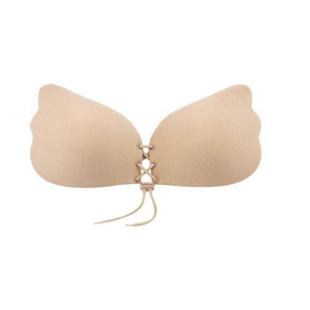 JGOTIM Self Adhesive Backless Invisible Silicone Gathering Strapless Sticky  Bra with Drawstring : : Clothing, Shoes & Accessories