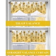 thumbnail image 6 of Sunflower Tie Up Valances Curtain, Adjustable Kitchen Summer Flower Yellow Plant Gradient Background Valances for Windows Decor, Rod Pocket Short Curtains Set for Bedroom/Bathroom, 42"x18", 6 of 8