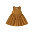 thumbnail image 1 of Faithtur Bébé Enfants Robe de Fille, Sans Manches Cou Solide Été une Ligne Robe pour Tous les Jours Occasionnels, 1 of 8