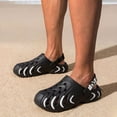 thumbnail image 3 of Rokment Women's Men's Clog Sandals with Adjustable Back Strap Breathable Hollow out EVA Non Slip Closed Toe Waterproof Garden Beach Pool Walking Water Shoes Black Size 5.5, 3 of 5